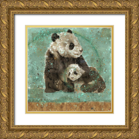 Fibonacci Panda X Gold Ornate Wood Framed Art Print with Double Matting by Wiley, Marta