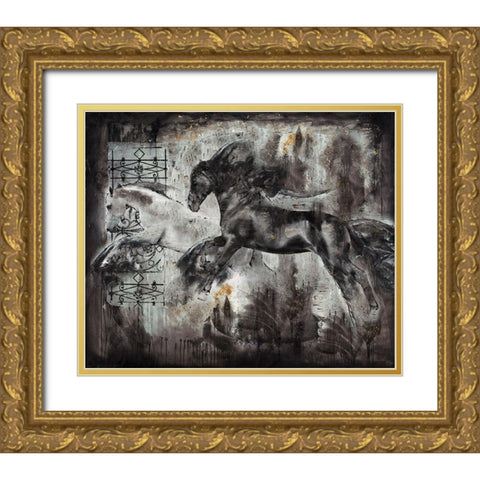 Romance Gold Ornate Wood Framed Art Print with Double Matting by Wiley, Marta