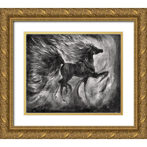 Romance BandW Gold Ornate Wood Framed Art Print with Double Matting by Wiley, Marta