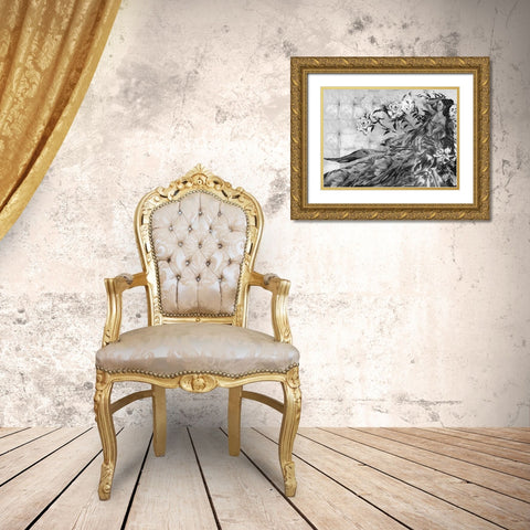 India Ink Sketch Gold Ornate Wood Framed Art Print with Double Matting by Wiley, Marta
