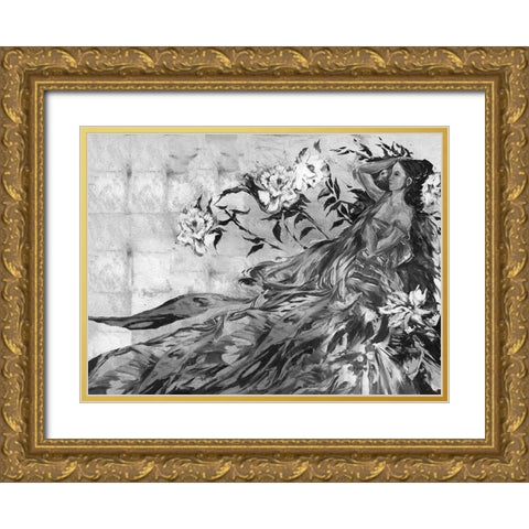 India Ink Sketch Gold Ornate Wood Framed Art Print with Double Matting by Wiley, Marta