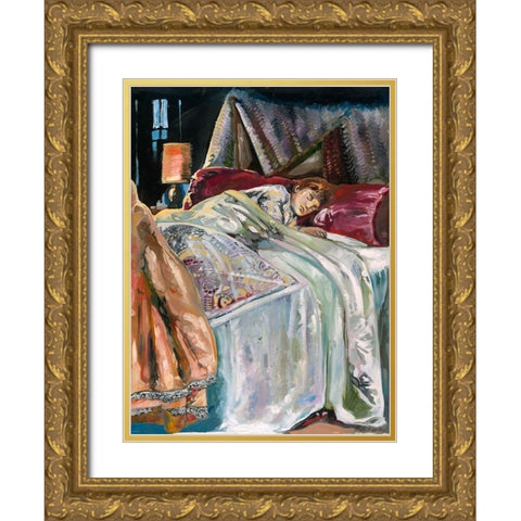 Child Sleeping Gold Ornate Wood Framed Art Print with Double Matting by Wiley, Marta