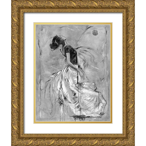 Living The Dream BandW Gold Ornate Wood Framed Art Print with Double Matting by Wiley, Marta