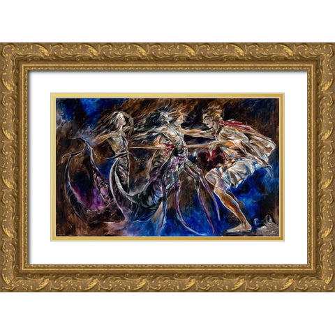 Scorpio Gold Ornate Wood Framed Art Print with Double Matting by Wiley, Marta
