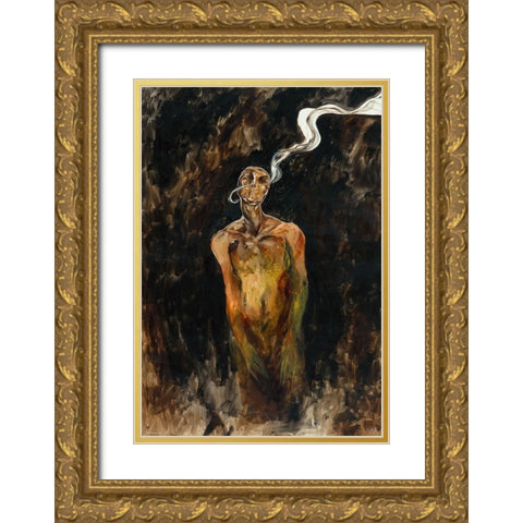 Demon Who Smells The Light Gold Ornate Wood Framed Art Print with Double Matting by Wiley, Marta