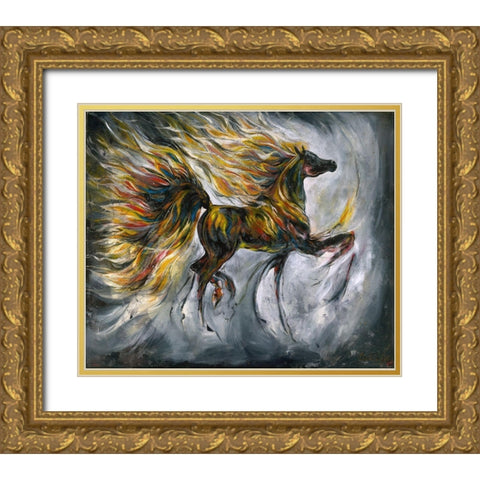 Colorful Lepa Zena Gold Ornate Wood Framed Art Print with Double Matting by Wiley, Marta