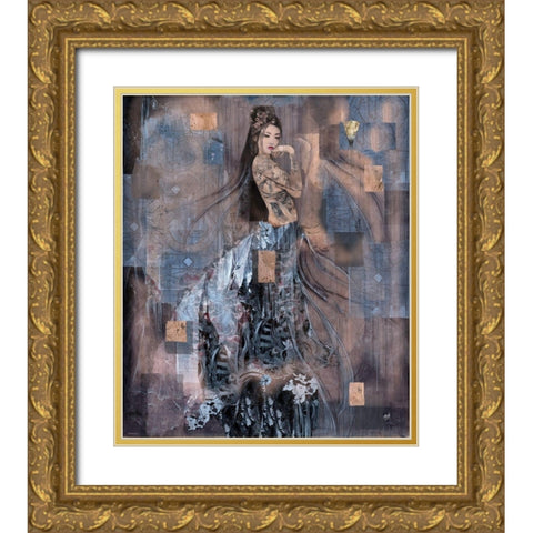 Geisha Tattoo II Gold Ornate Wood Framed Art Print with Double Matting by Wiley, Marta