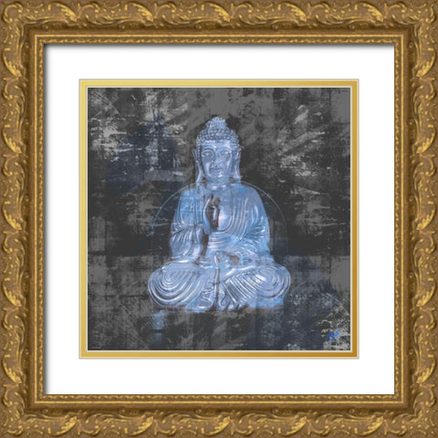 Blue Buddah Gold Ornate Wood Framed Art Print with Double Matting by Wiley, Marta
