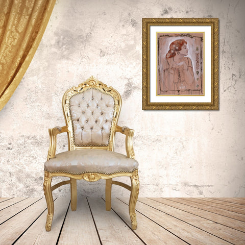 Poetry III Gold Ornate Wood Framed Art Print with Double Matting by Wiley, Marta
