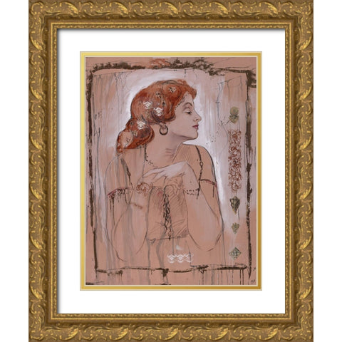 Poetry III Gold Ornate Wood Framed Art Print with Double Matting by Wiley, Marta