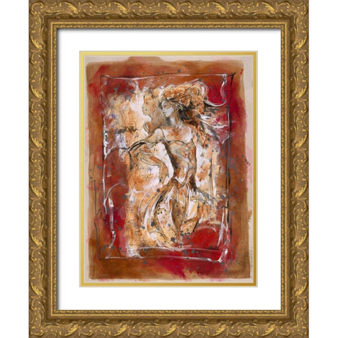 Lovers I- Sepia Gold Ornate Wood Framed Art Print with Double Matting by Wiley, Marta