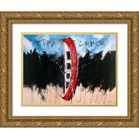 Tip A Conoe Color Gold Ornate Wood Framed Art Print with Double Matting by Wiley, Marta