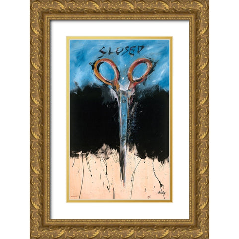 Closed colors Gold Ornate Wood Framed Art Print with Double Matting by Wiley, Marta