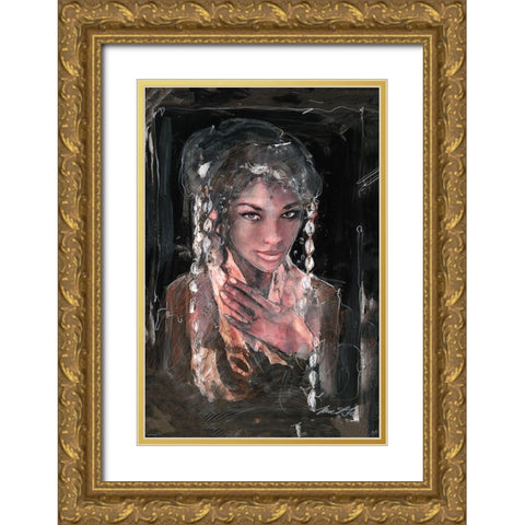 African shells V Gold Ornate Wood Framed Art Print with Double Matting by Wiley, Marta