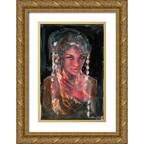 African shells V Gold Ornate Wood Framed Art Print with Double Matting by Wiley, Marta