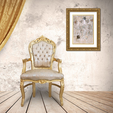 Behind The Curtain Gold Ornate Wood Framed Art Print with Double Matting by Wiley, Marta