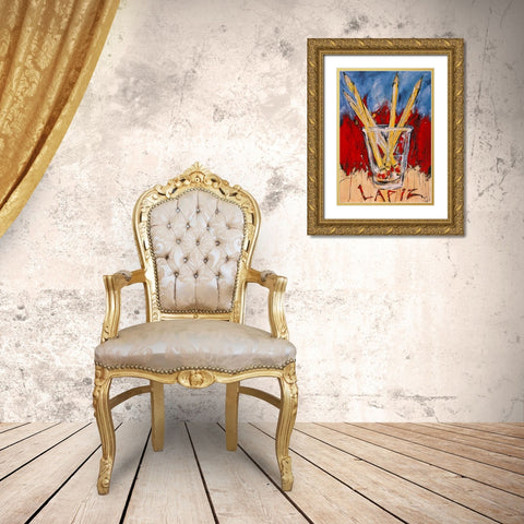 Lapiz Gold Ornate Wood Framed Art Print with Double Matting by Wiley, Marta
