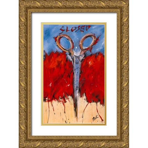 Closed Gold Ornate Wood Framed Art Print with Double Matting by Wiley, Marta