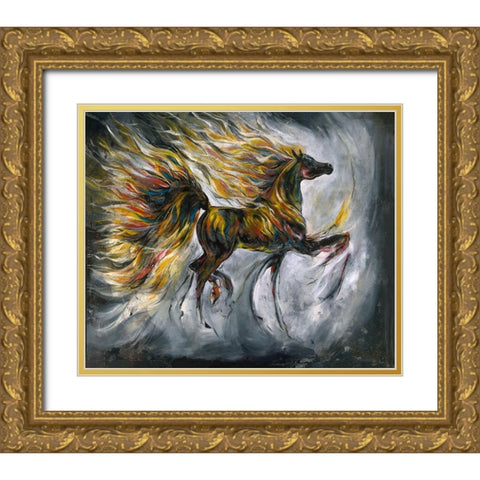 Floral I Gold Ornate Wood Framed Art Print with Double Matting by Wiley, Marta