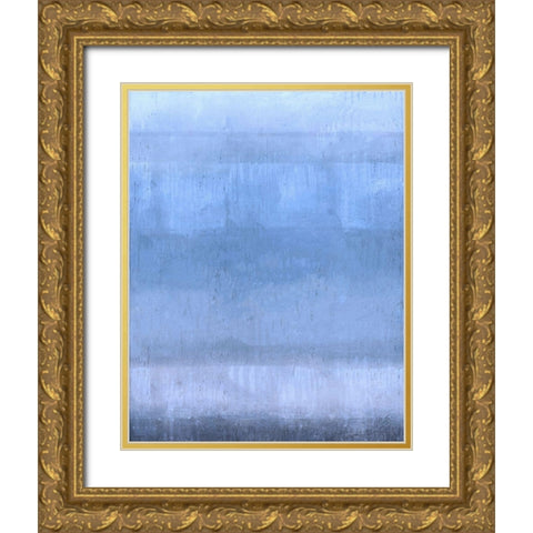 Soft Blue Gold Ornate Wood Framed Art Print with Double Matting by Wiley, Marta