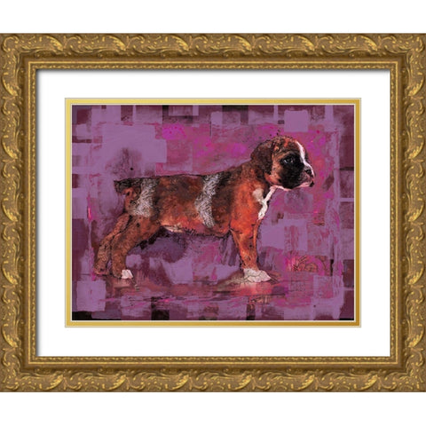 Pink Pup Gold Ornate Wood Framed Art Print with Double Matting by Wiley, Marta
