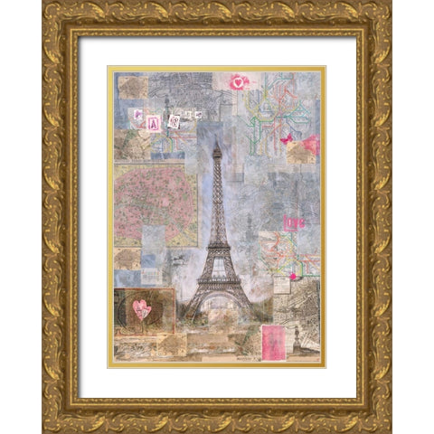 Paris I Gold Ornate Wood Framed Art Print with Double Matting by Wiley, Marta
