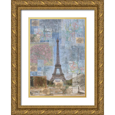 Paris II Gold Ornate Wood Framed Art Print with Double Matting by Wiley, Marta