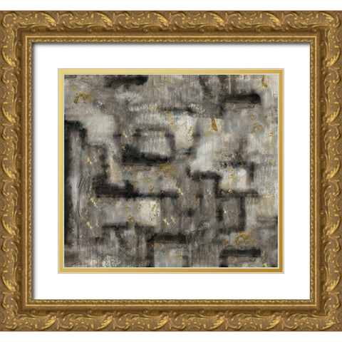 Crackle Brown White Gold Ornate Wood Framed Art Print with Double Matting by Wiley, Marta