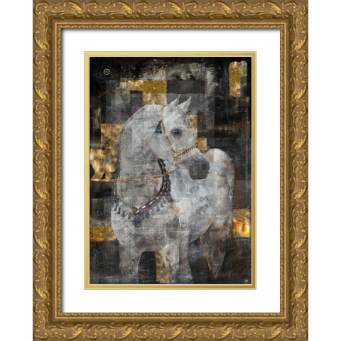 White Arabian Dream Gold Ornate Wood Framed Art Print with Double Matting by Wiley, Marta