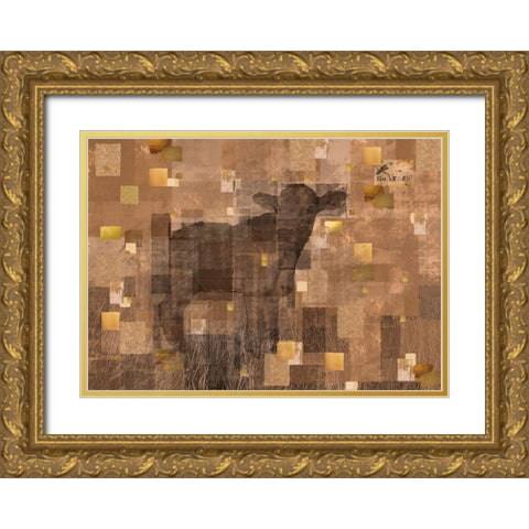 VEGAN- Sepia Gold Ornate Wood Framed Art Print with Double Matting by Wiley, Marta