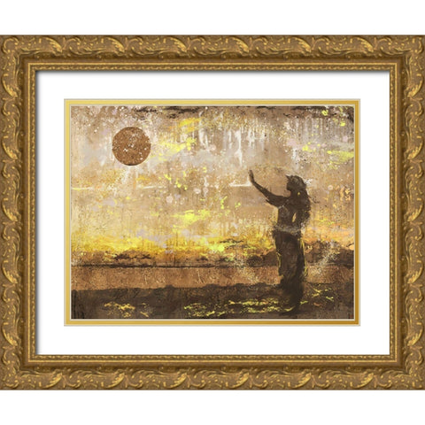 Hawain Sun Salutation Gold Ornate Wood Framed Art Print with Double Matting by Wiley, Marta