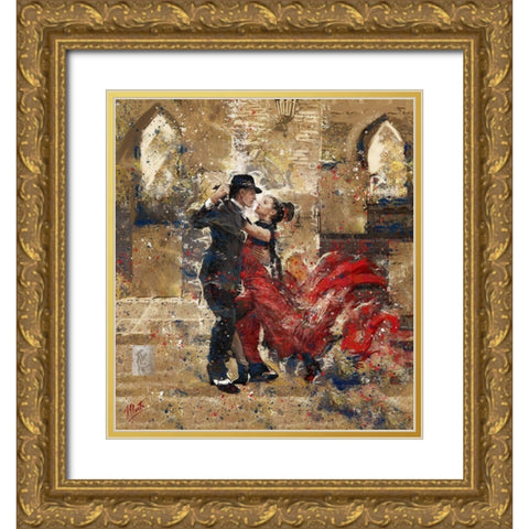 Tango I Gold Ornate Wood Framed Art Print with Double Matting by Wiley, Marta