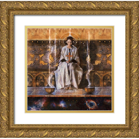 Treasure Golden Gold Ornate Wood Framed Art Print with Double Matting by Wiley, Marta