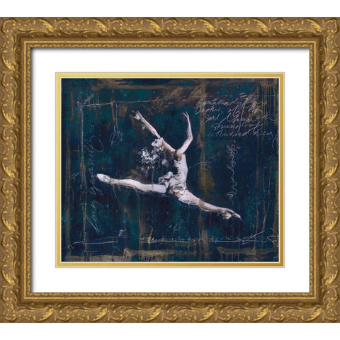 Ballet II Gold Ornate Wood Framed Art Print with Double Matting by Wiley, Marta