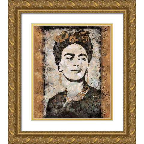 Frida Kahlo Gold Ornate Wood Framed Art Print with Double Matting by Wiley, Marta