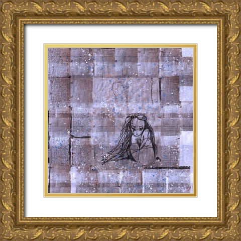 Abstract Poetry III Gold Ornate Wood Framed Art Print with Double Matting by Wiley, Marta