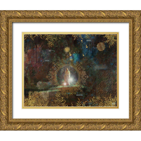 Jesus Light Gold Ornate Wood Framed Art Print with Double Matting by Wiley, Marta