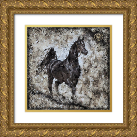 Black Arabian II Gold Ornate Wood Framed Art Print with Double Matting by Wiley, Marta