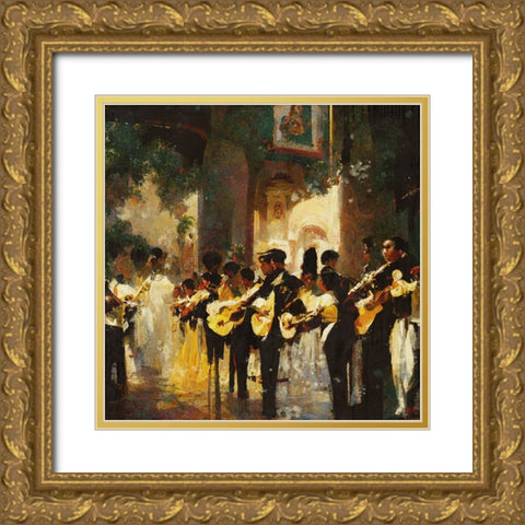 Mariachi I-Mexico Gold Ornate Wood Framed Art Print with Double Matting by Wiley, Marta