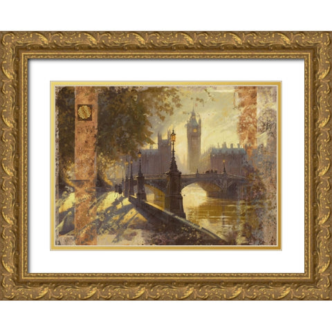 London I Gold Ornate Wood Framed Art Print with Double Matting by Wiley, Marta