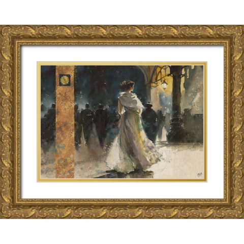 Paris Nights III Gold Ornate Wood Framed Art Print with Double Matting by Wiley, Marta