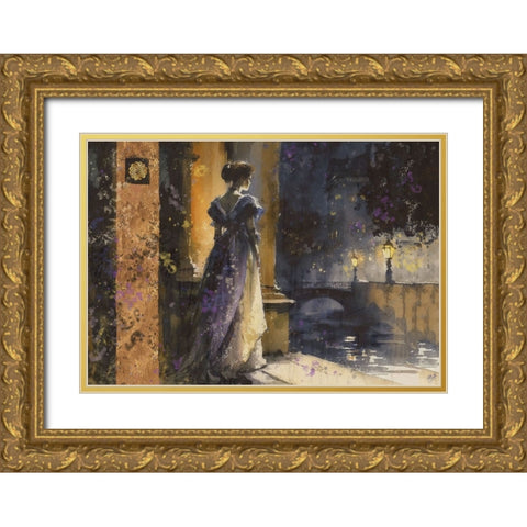 Paris Nights IIII Gold Ornate Wood Framed Art Print with Double Matting by Wiley, Marta