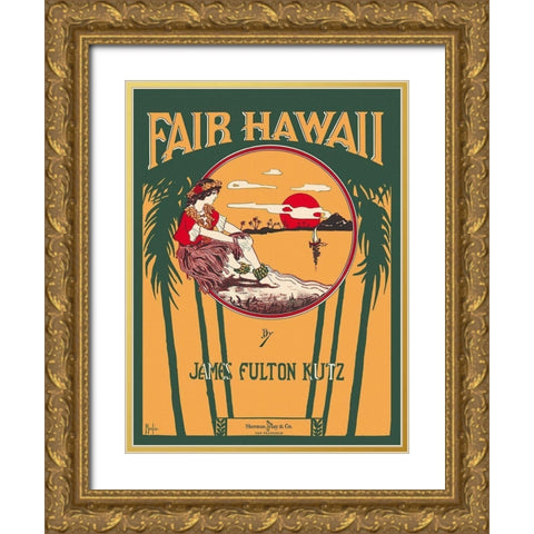 Fair Hawaii Gold Ornate Wood Framed Art Print with Double Matting by Morgan