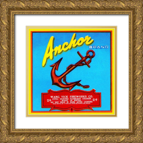 Anchor Brand Fireworks Gold Ornate Wood Framed Art Print with Double Matting by Unknown