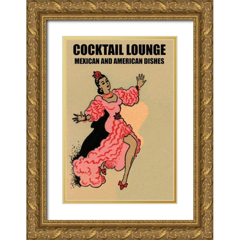 Cocktail Lounge Gold Ornate Wood Framed Art Print with Double Matting by Vintage Booze Labels