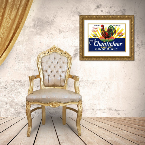 Club Chanticleer Pale Dry Ginger Ale Gold Ornate Wood Framed Art Print with Double Matting by Vintage Booze Labels
