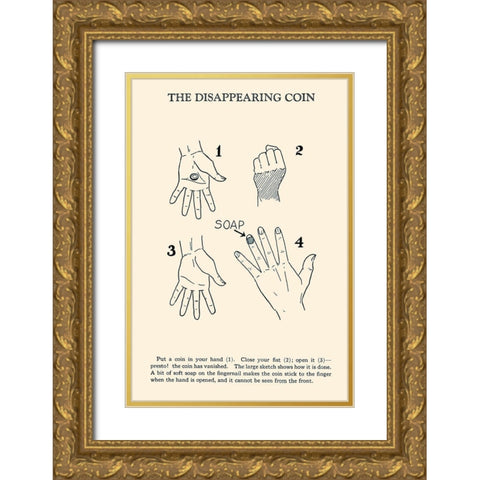 The Disappearing Coin Gold Ornate Wood Framed Art Print with Double Matting by Retromagic