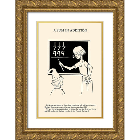 A Sum in Addition Gold Ornate Wood Framed Art Print with Double Matting by Retromagic