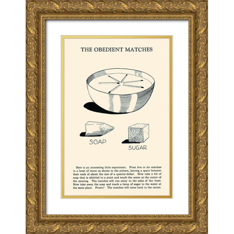 The Obedient Matches Gold Ornate Wood Framed Art Print with Double Matting by Retromagic