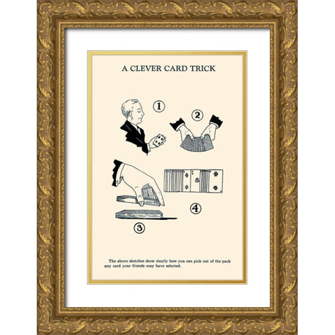 A Clever Card Trick Gold Ornate Wood Framed Art Print with Double Matting by Retromagic